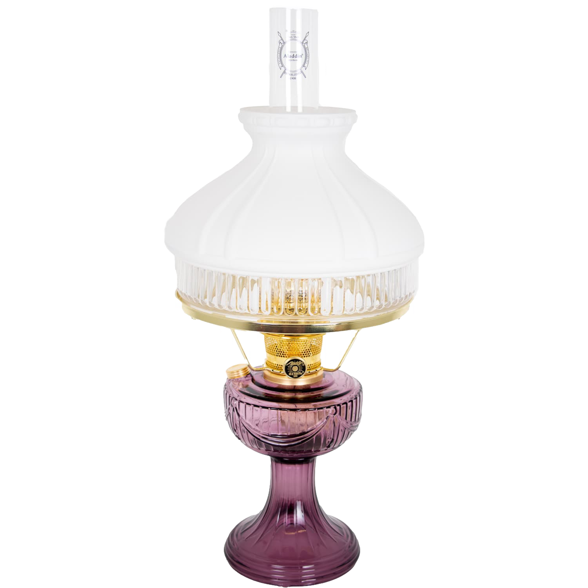 Aladdin Lincoln Drape Oil Lamp with White Top Shade