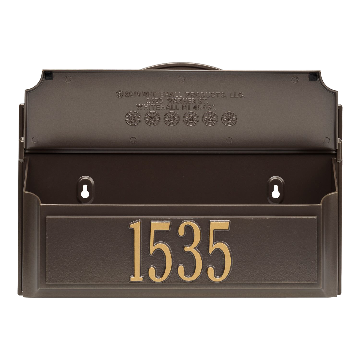 Whitehall Custom Wall Mount Mailbox - Bronze/Gold