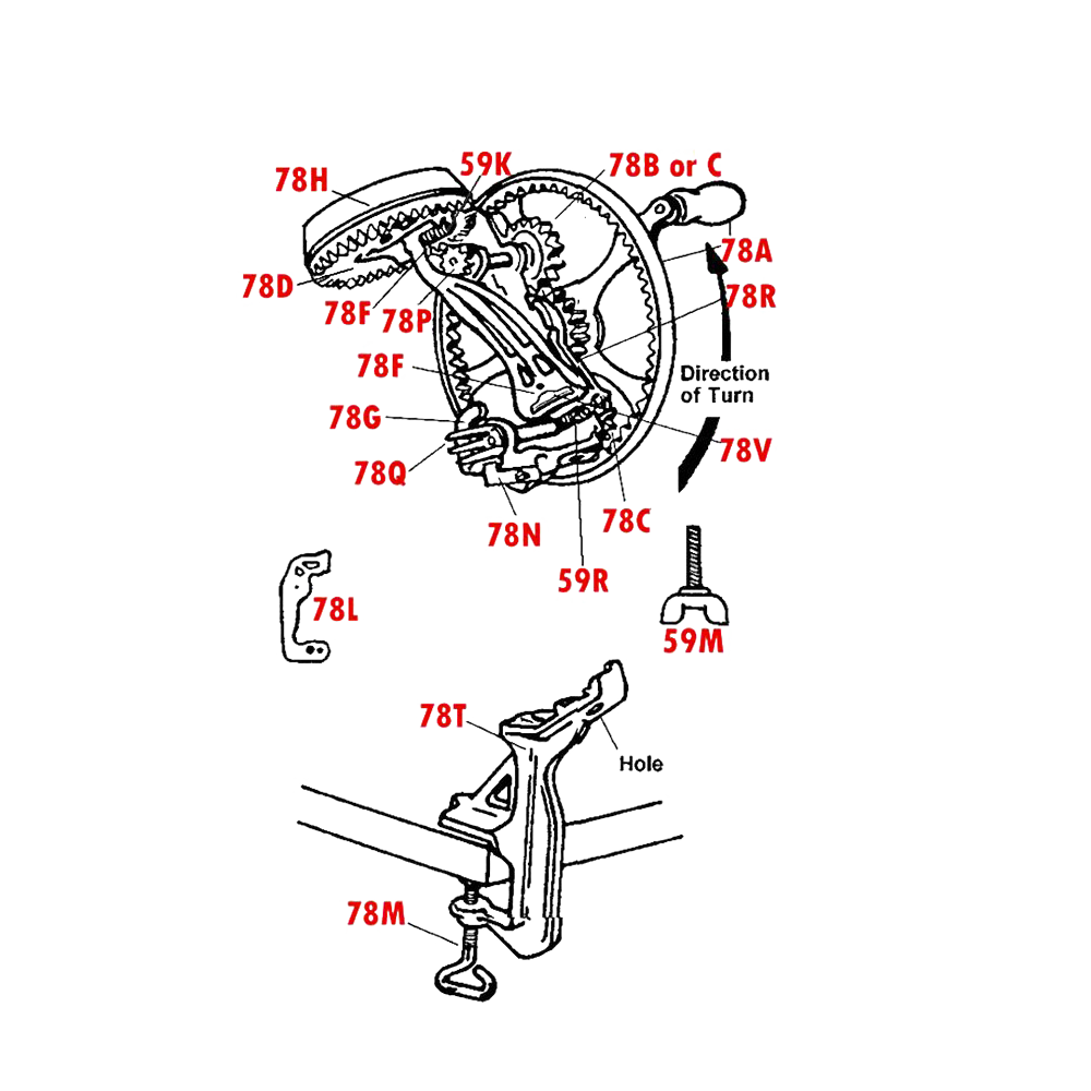 Bronze Pinion for Reading Apple Peeler