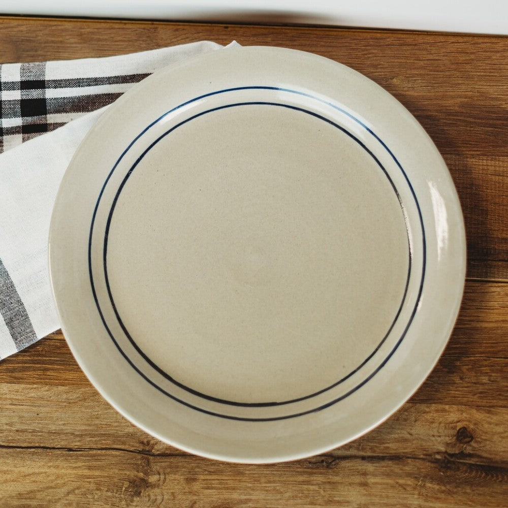Heritage Blue Stripe Stoneware Dinner Plate