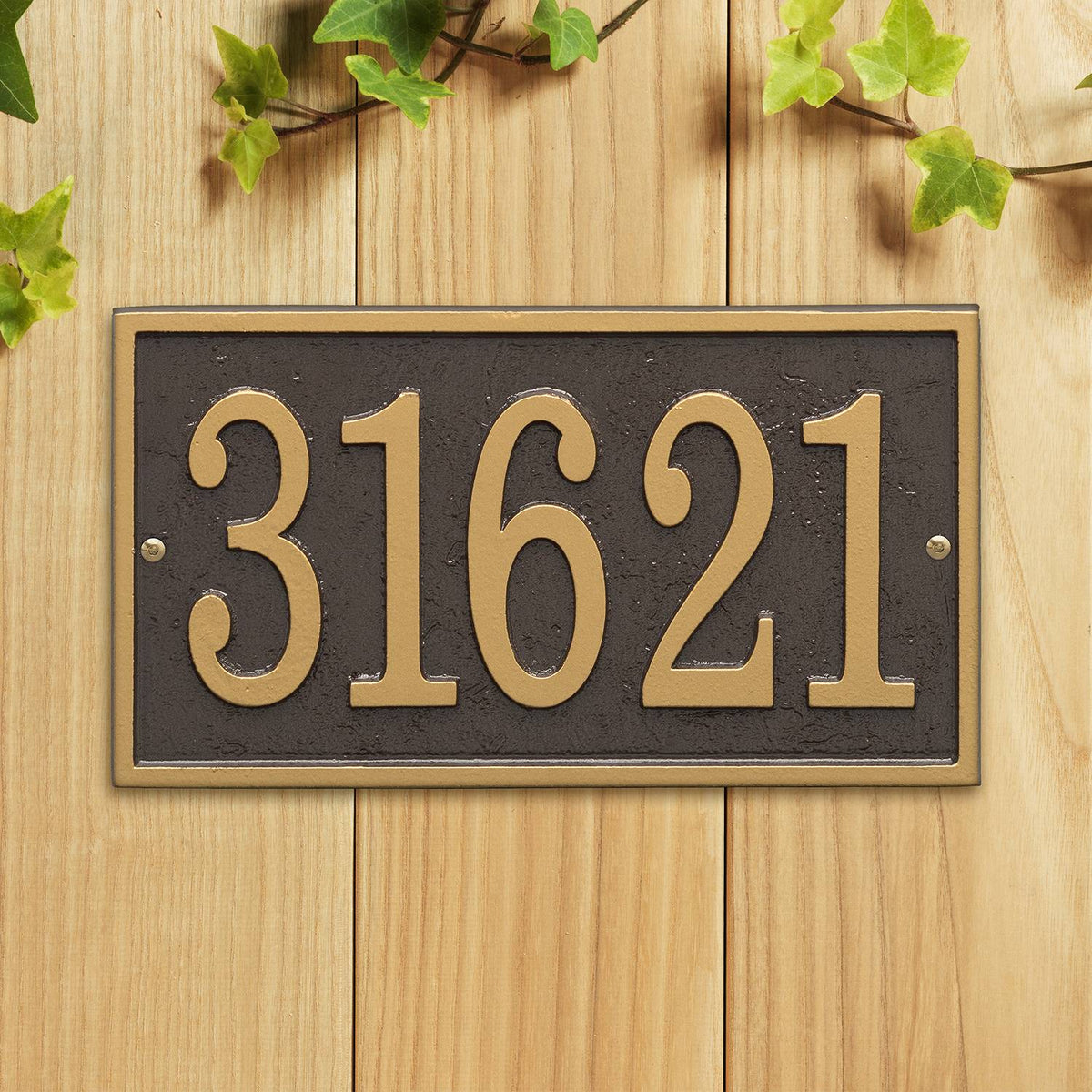 Whitehall Custom Address Plaque - Bronze/Gold Rectangle