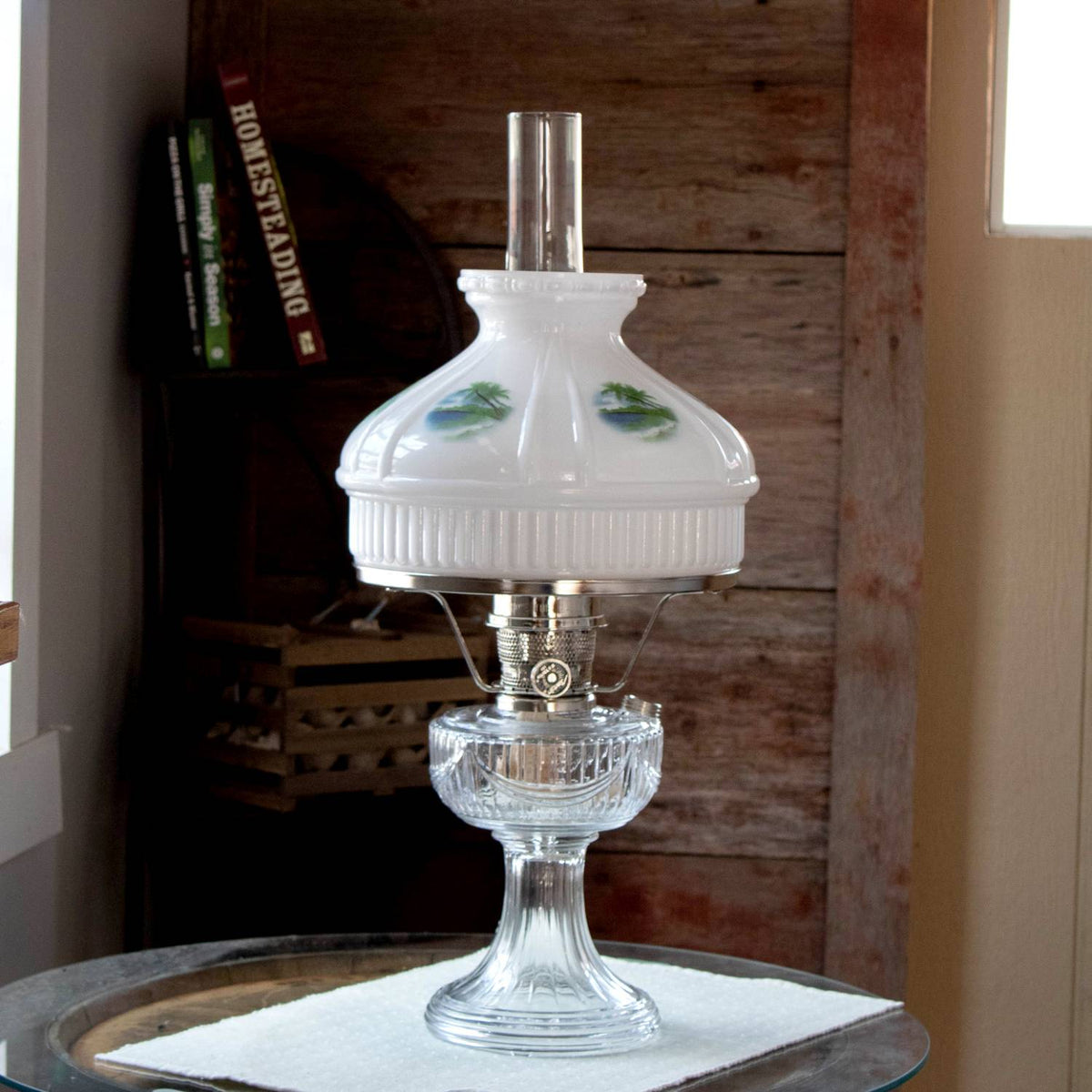 Aladdin Beach Paradise Glass Oil Lamp Shade