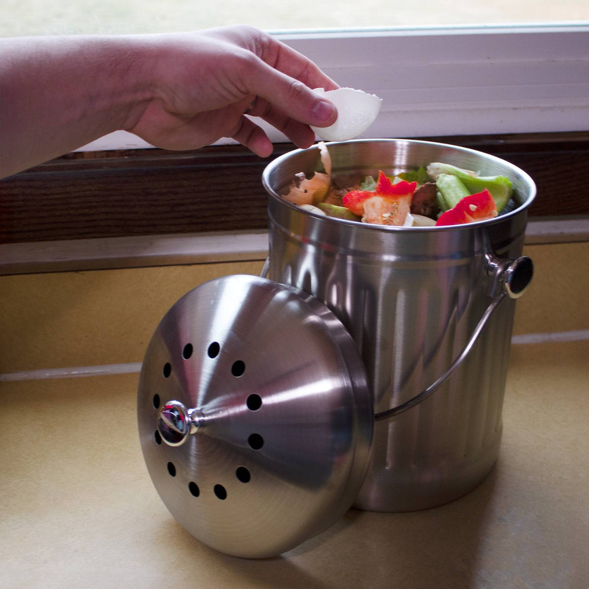 Lehman's Stainless Steel Odor-Free Compost Pail