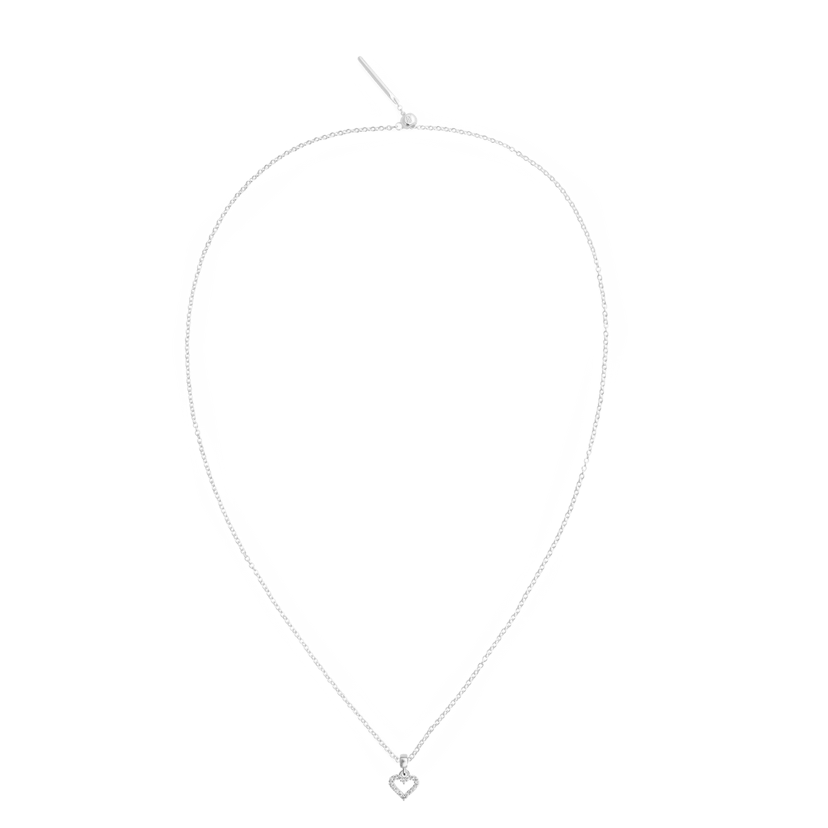 Heart Contour White Crystal Charm