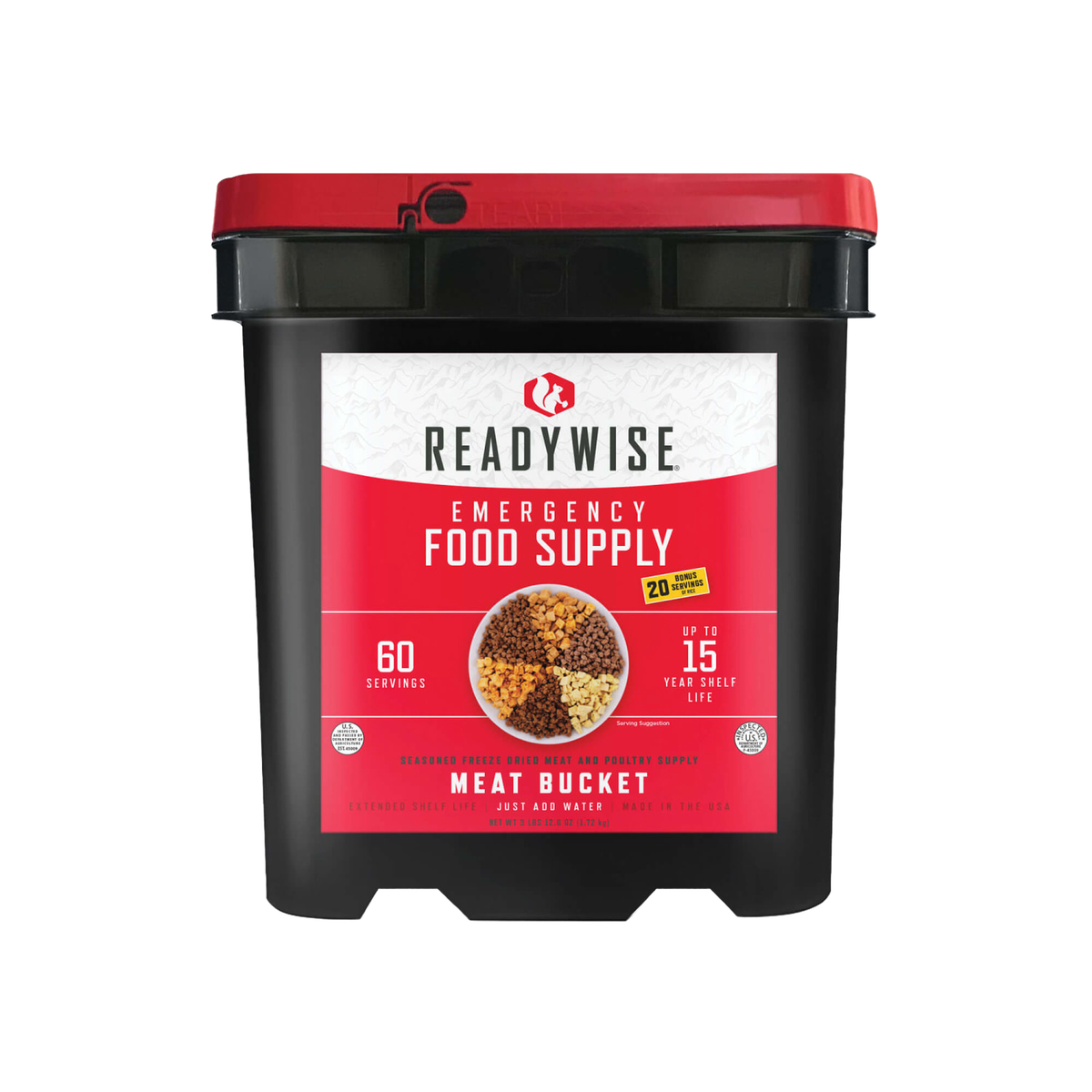 ReadyWise Freeze-Dried Meat & Rice Emergency Food Bucket