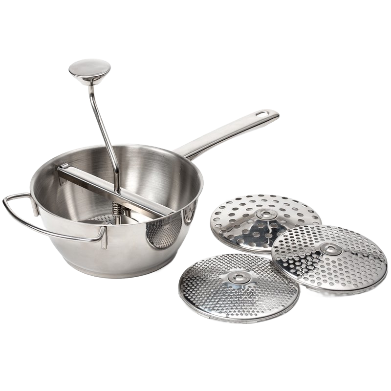 2-Qt Stainless Steel Food Mill with 4 Discs