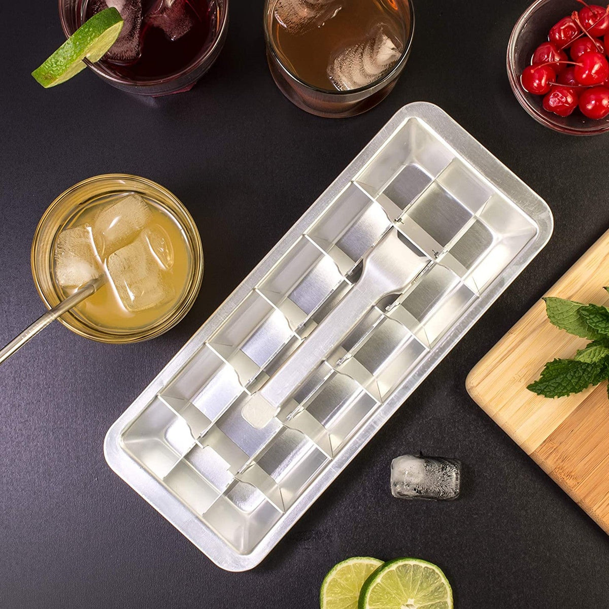 Old-Time Aluminum Ice Cube Tray