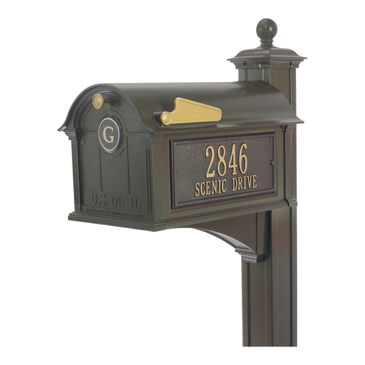 Whitehall Monogram Balmoral Mailbox - Bronze/Gold