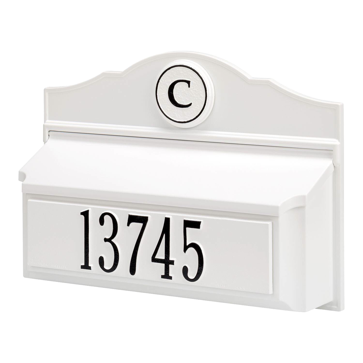 Whitehall Custom Wall Mount Mailbox - White/Black