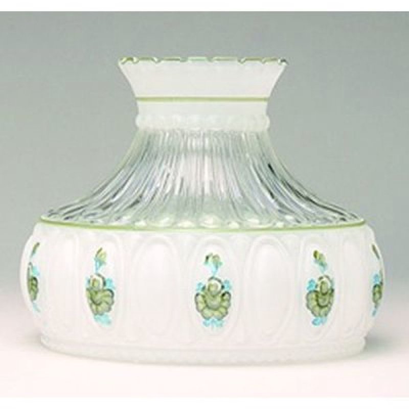 Aladdin Green Rose Glass Lamp Shade - Glass - 10"