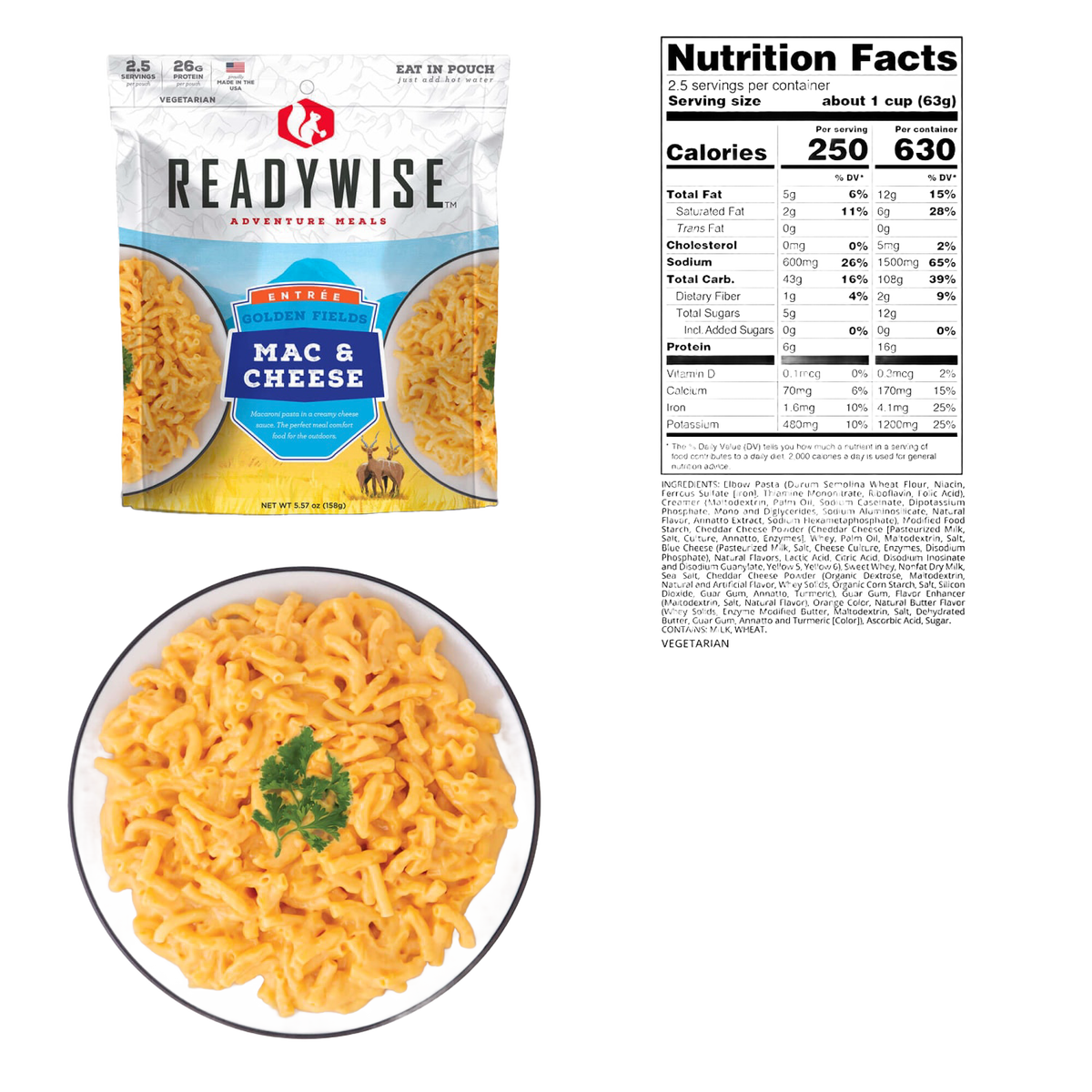 ReadyWise Golden Fields Mac & Cheese Meal Pouch