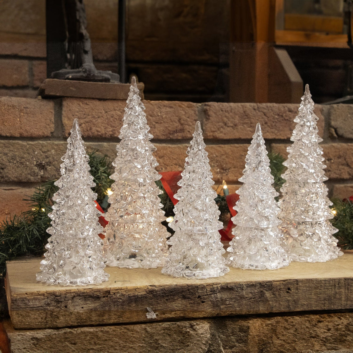 Color Changing LED Acrylic Christmas Trees - Set of 5