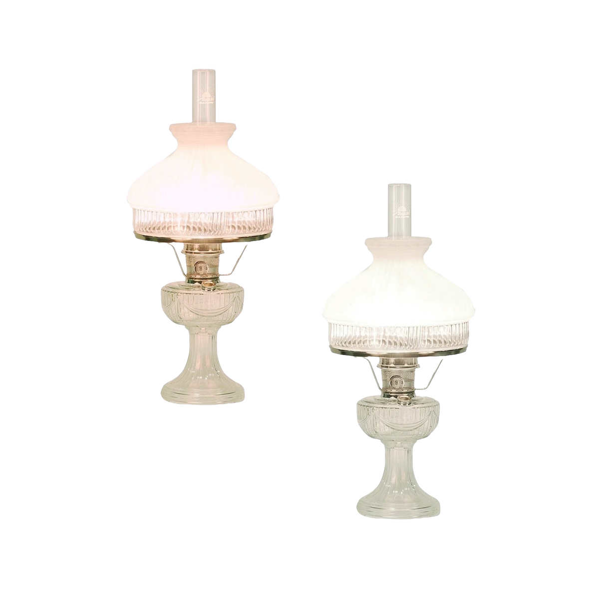 Aladdin Lincoln Drape Oil Lamp with White Top Shade