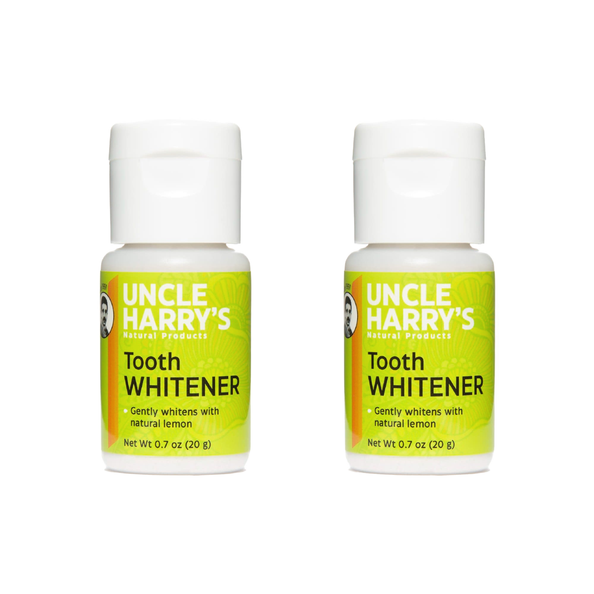 Uncle Harry's All-Natural Tooth Whitener Powder - Pack of 2