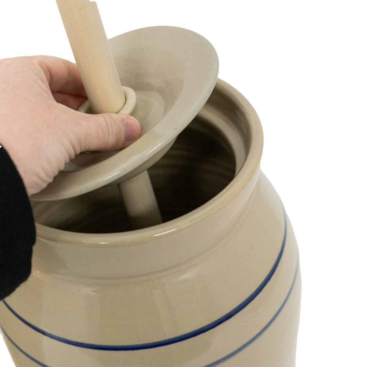 Hand-Turned Pottery Butter Churn