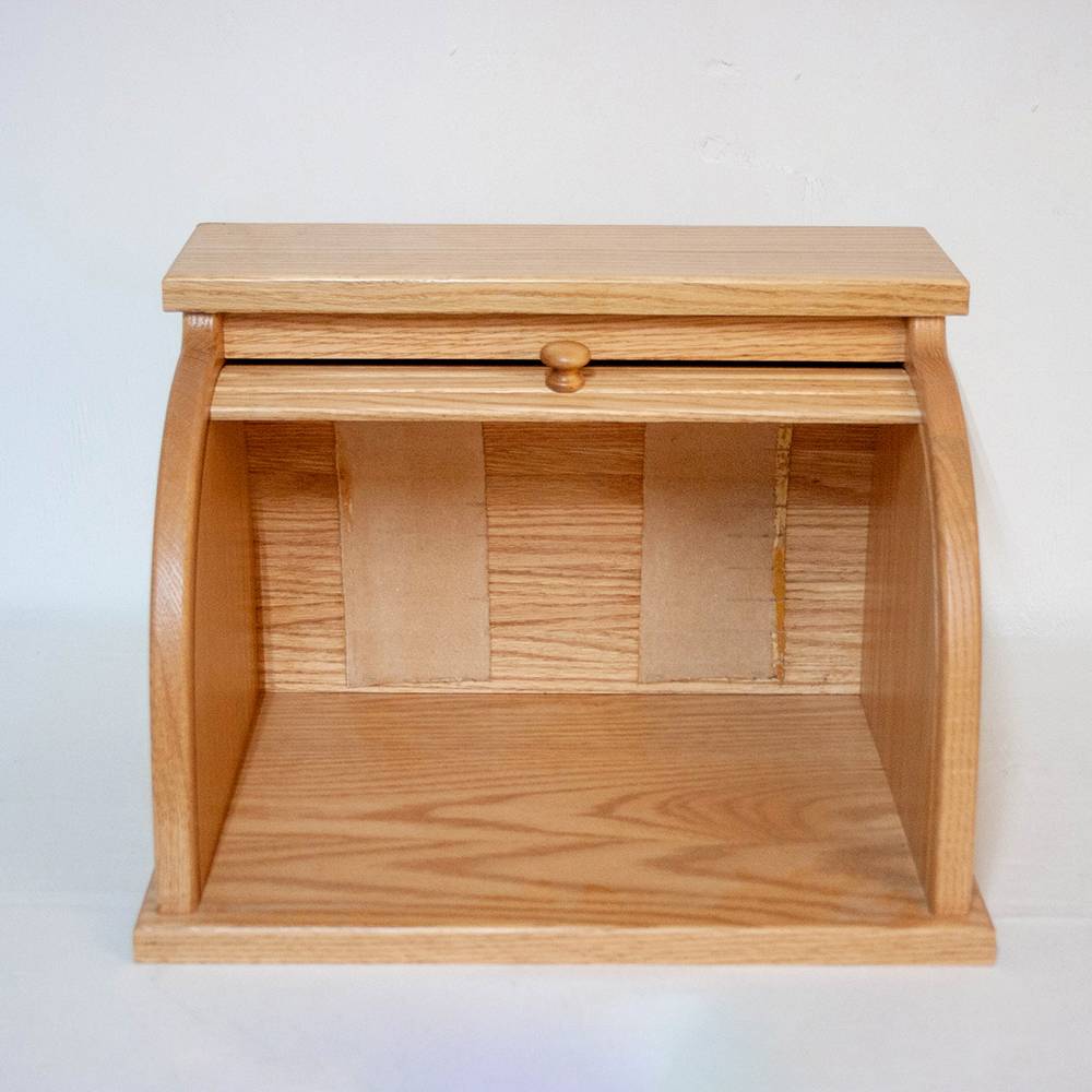 Oak Roll-Top Bread Box