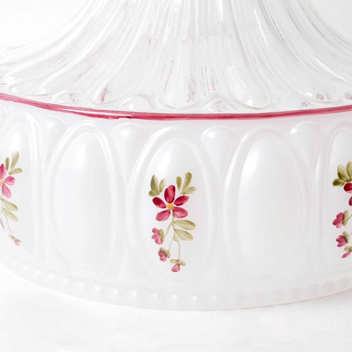 Aladdin Glass Lincoln Drape Oil Lamp (Optional Rose Shade)