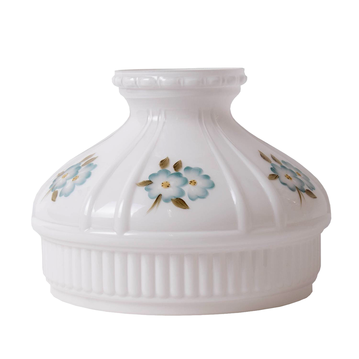 Aladdin Blue Dogwood Glass Oil Lamp Shade