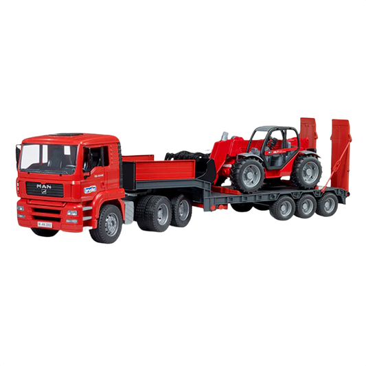 Bruder Toys MAN TGA Low Loader with Manitou Telehandler