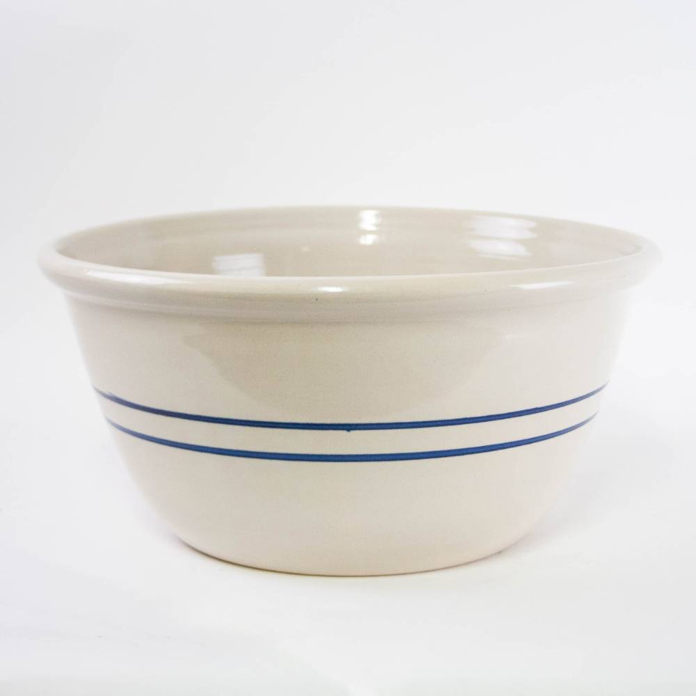 16" Heritage Blue Stripe Stoneware Mixing Bowl