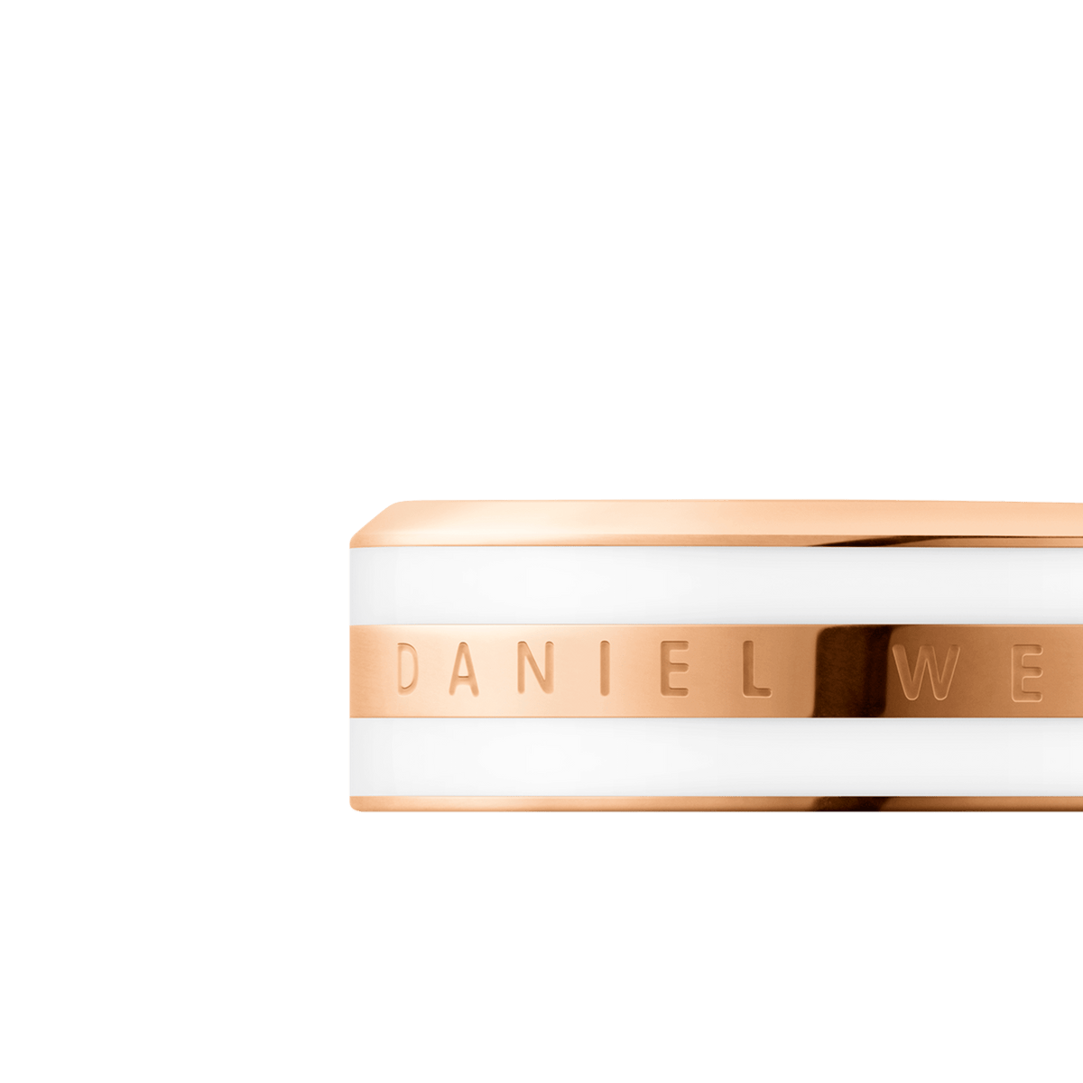 Emalie Ring Satin White Rose Gold