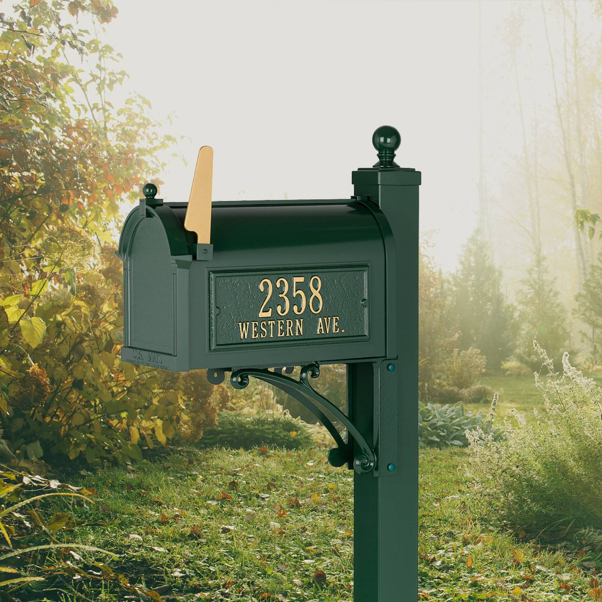 Whitehall Custom Capitol Mailbox - Green/Gold