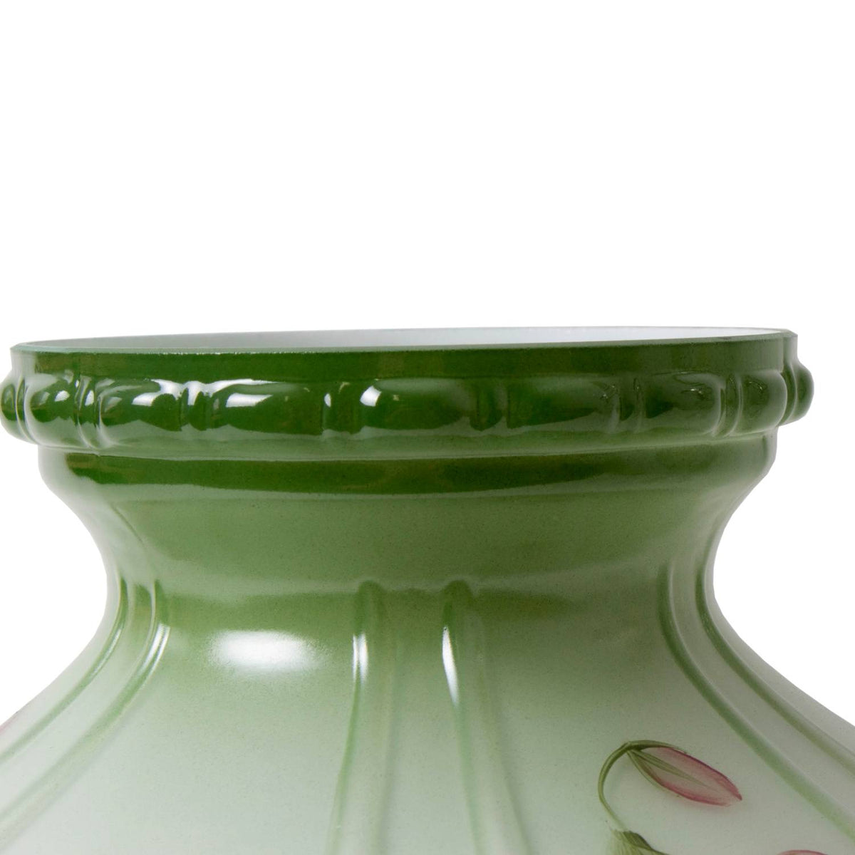 Aladdin Violet Floral Glass Oil Lamp Shade