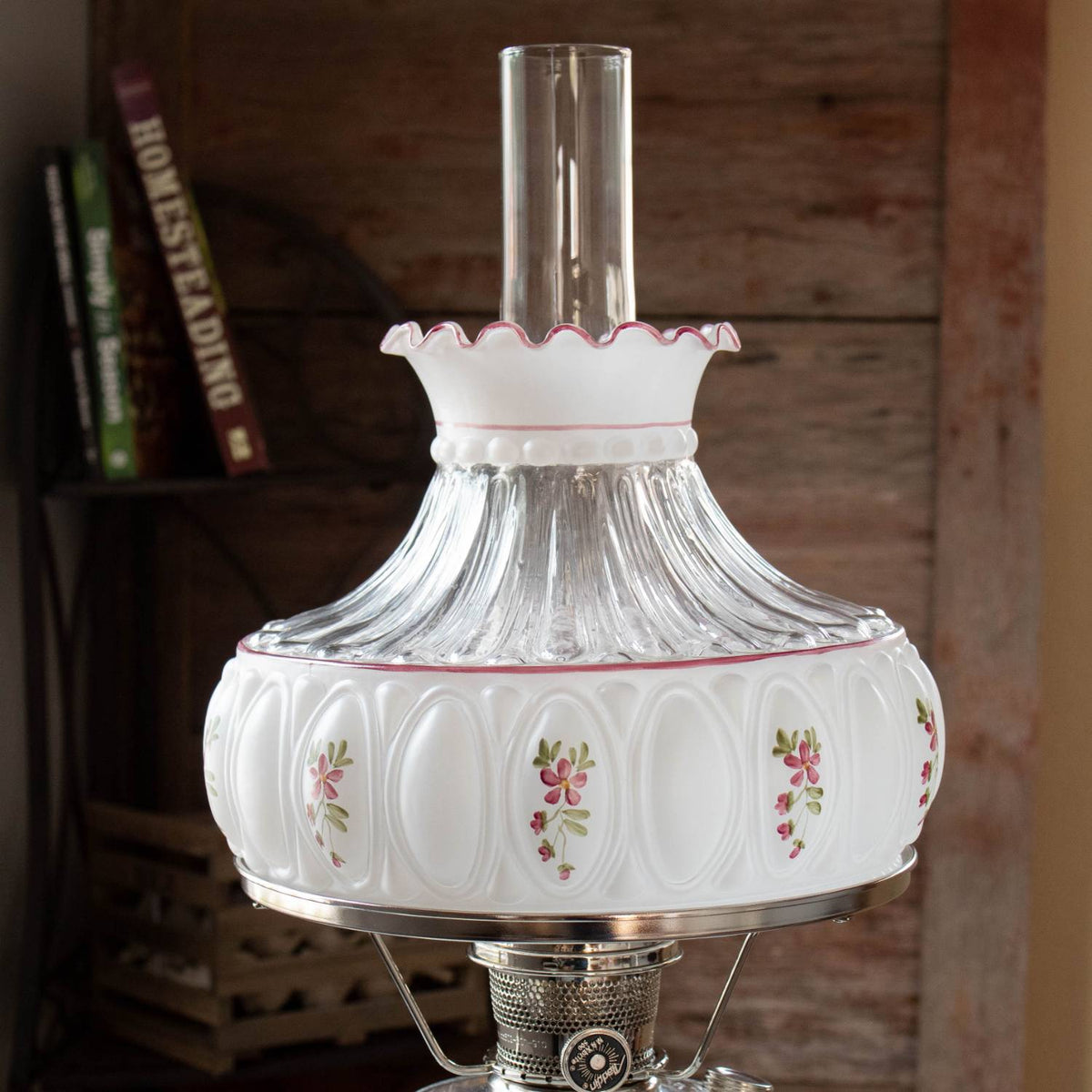 Aladdin Amethyst Rose Glass Oil Lamp Shade