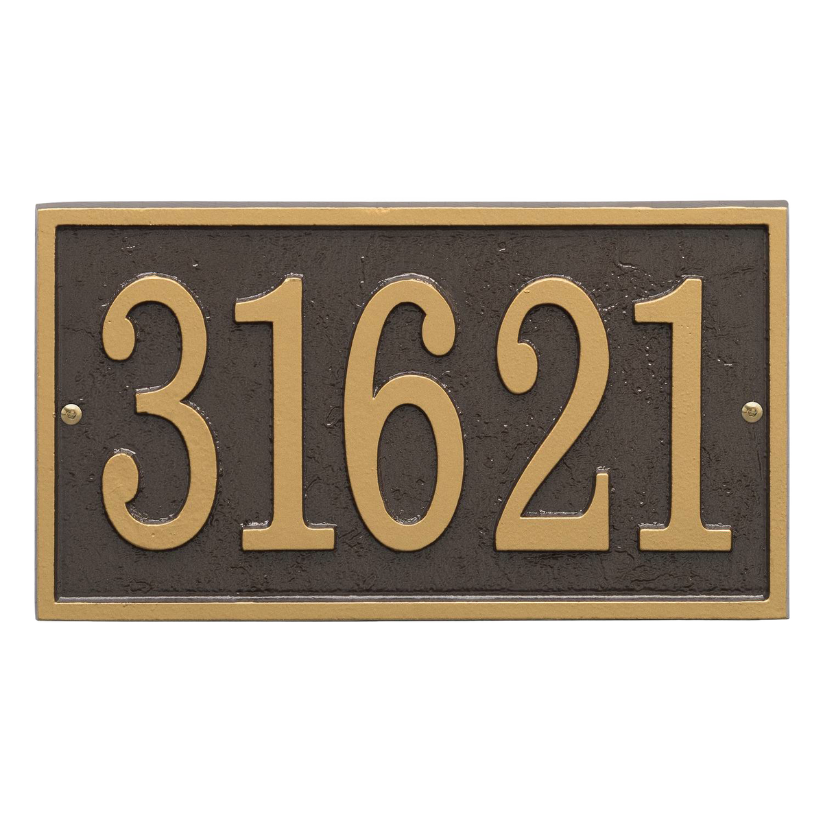 Whitehall Custom Address Plaque - Bronze/Gold Rectangle