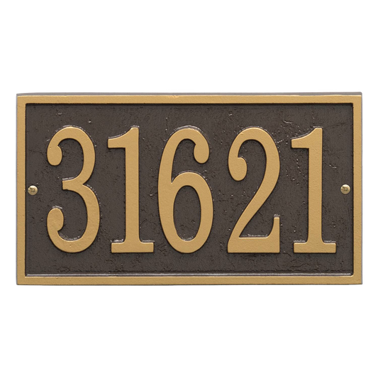 Whitehall Custom Address Plaque - Bronze/Gold Rectangle