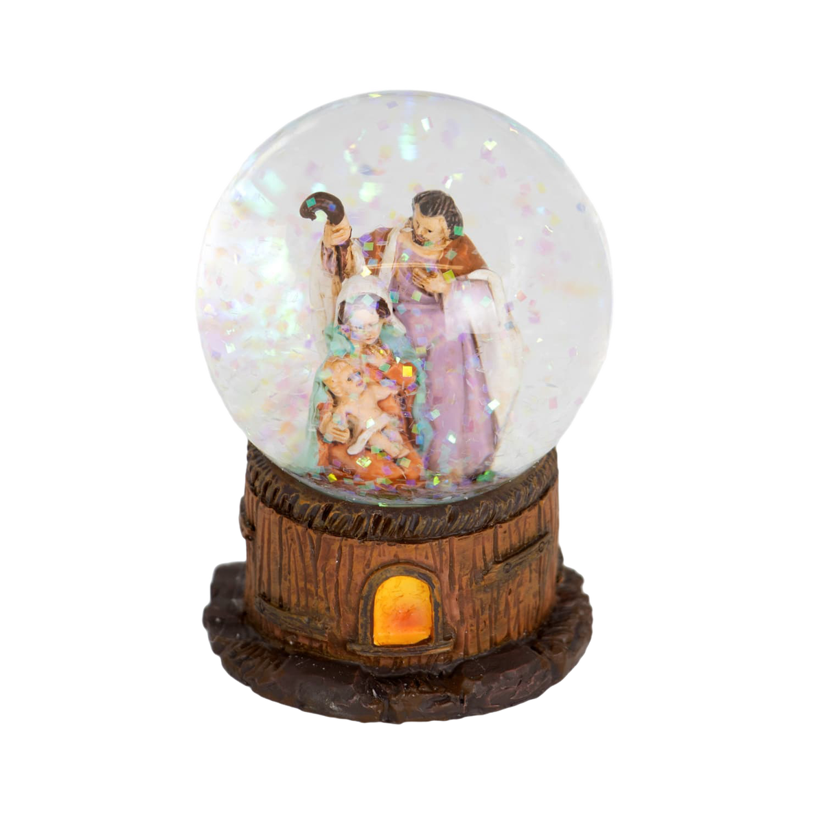 Holy Family Mini Glitter Snow Globe - 2.5"