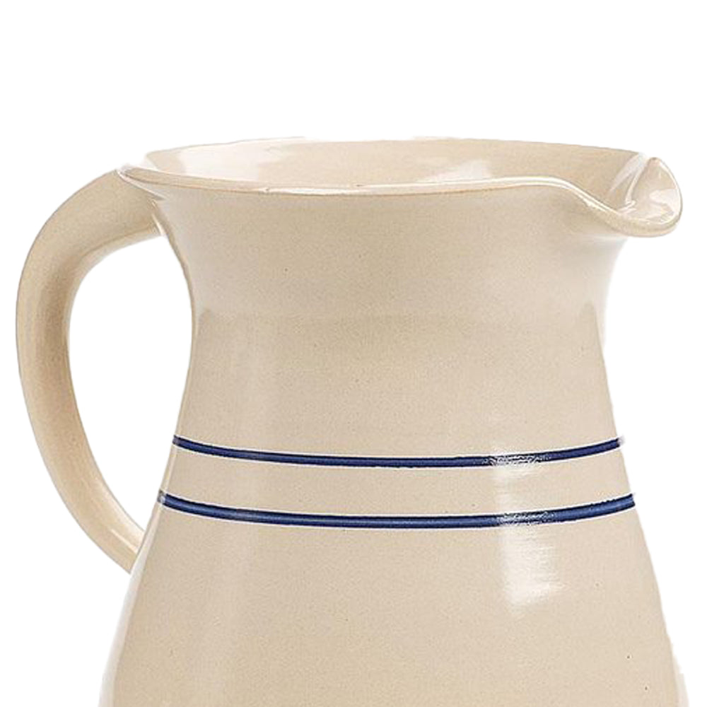 Heritage Blue Stripe Stoneware Pitcher