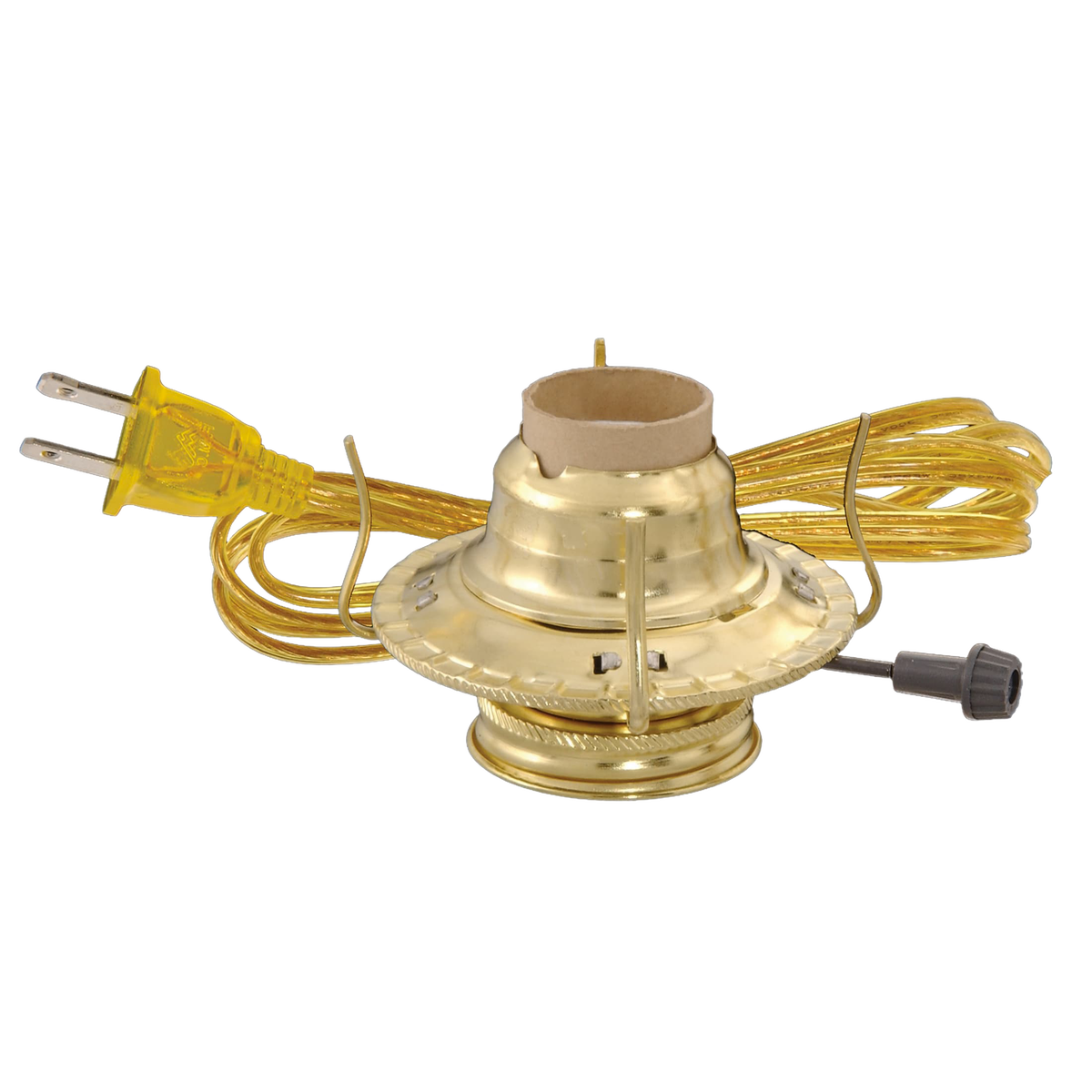 Brass Plated Electrified Burner for Oil Lamps - #2