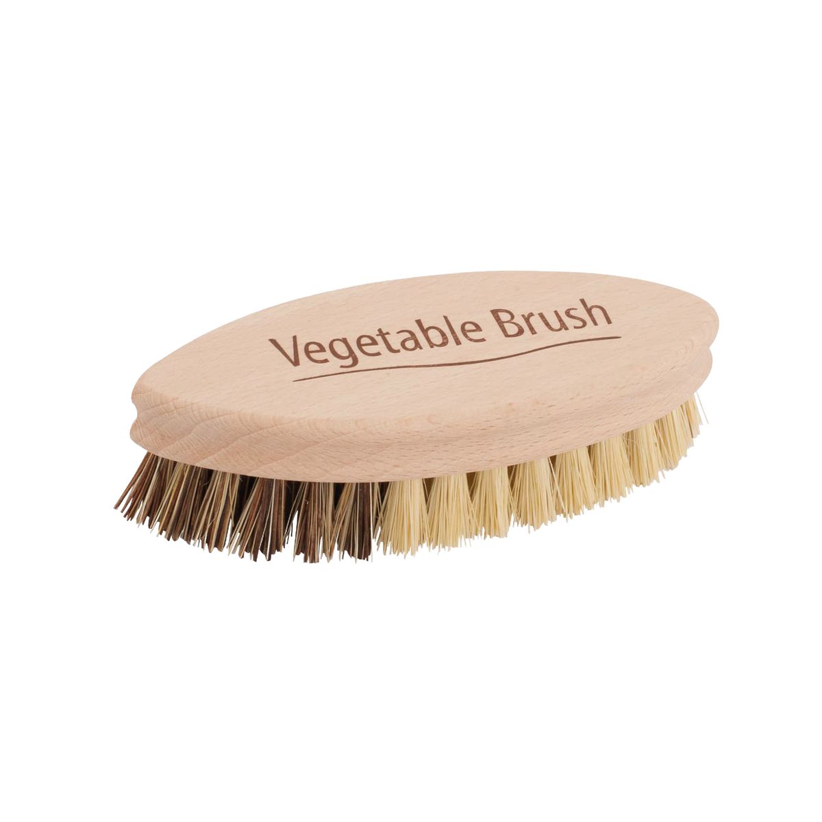 Vegetable Brush with Dual Plant Fiber Bristles