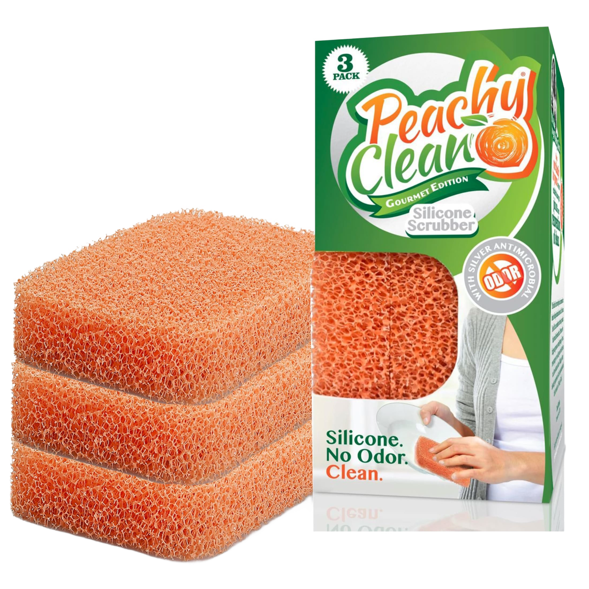 Peachy Clean Silicone Dish Scrubbers