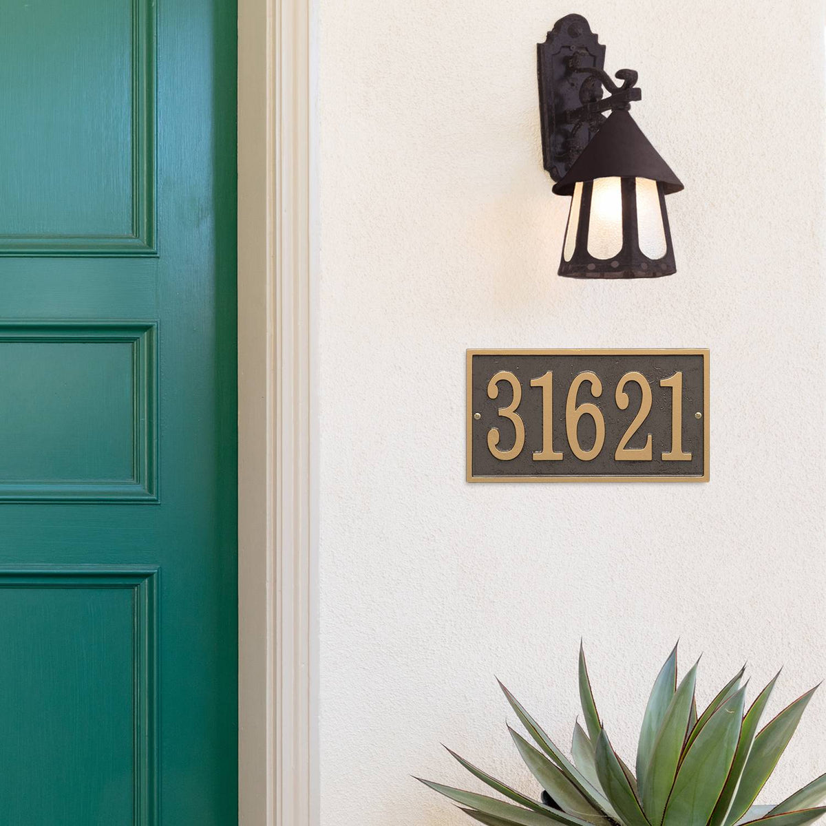 Whitehall Custom Address Plaque - Bronze/Gold Rectangle