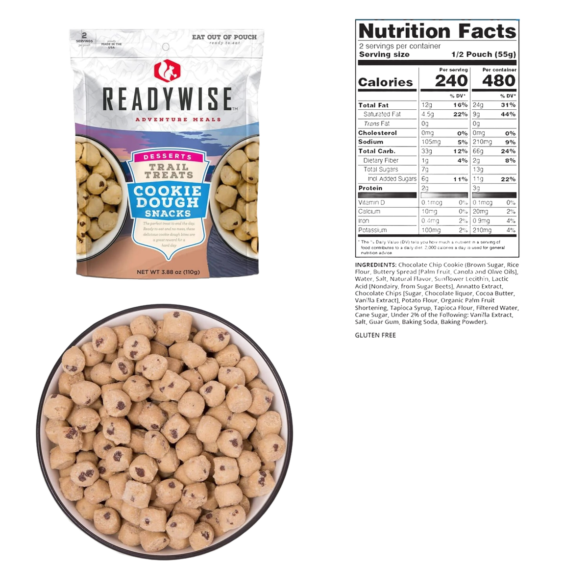 ReadyWise Trail Treats Cookie Dough Snacks