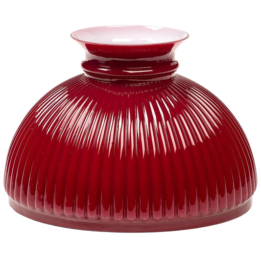 Aladdin Ruby Ribbed Glass Oil Lamp Shade