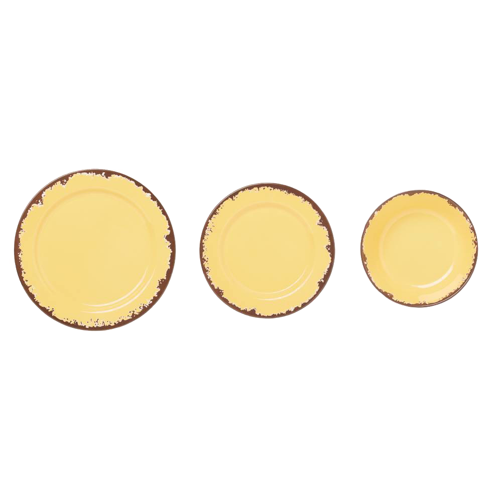 Rustic Melamine Dinnerware - Set of 12