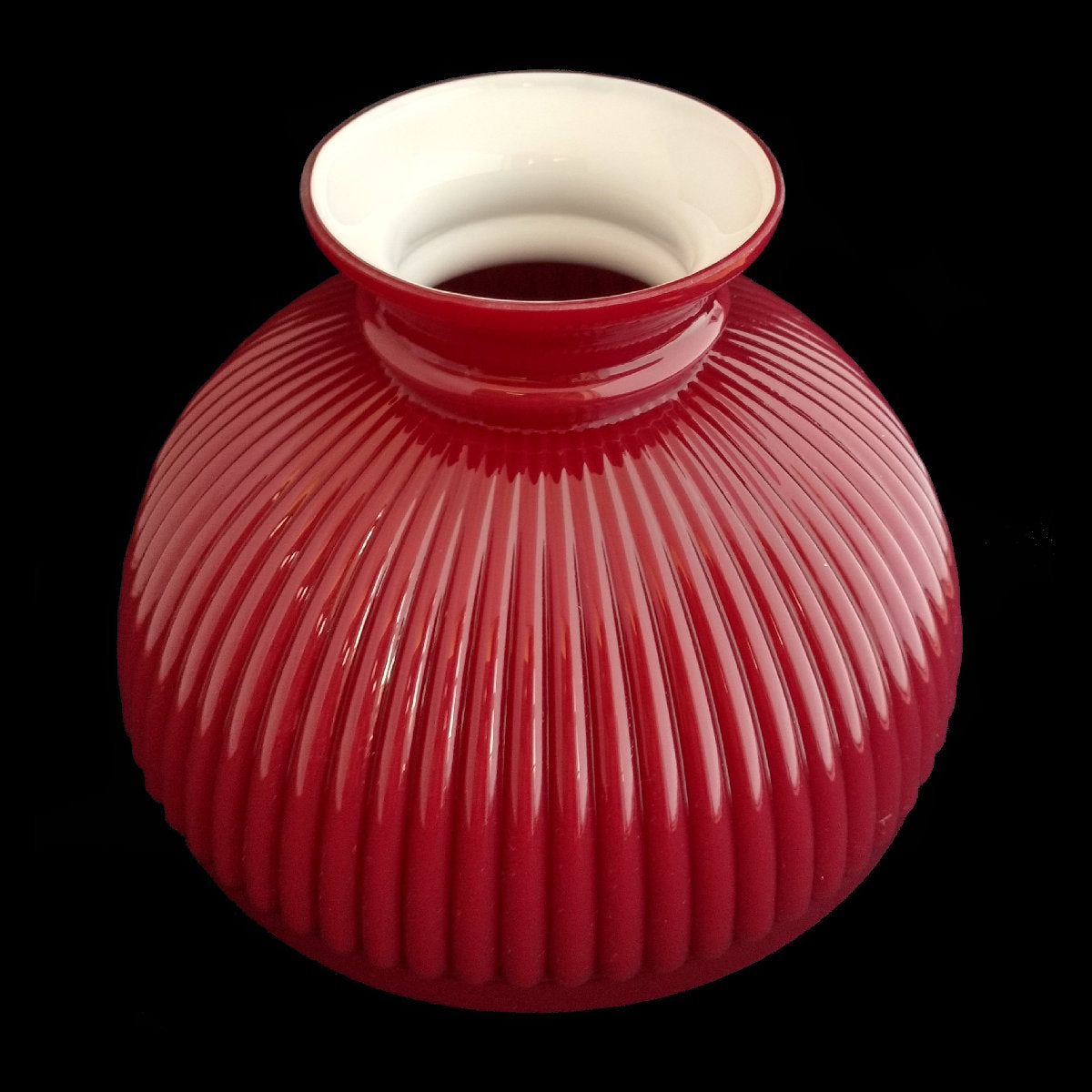Aladdin Ruby Ribbed Glass Oil Lamp Shade