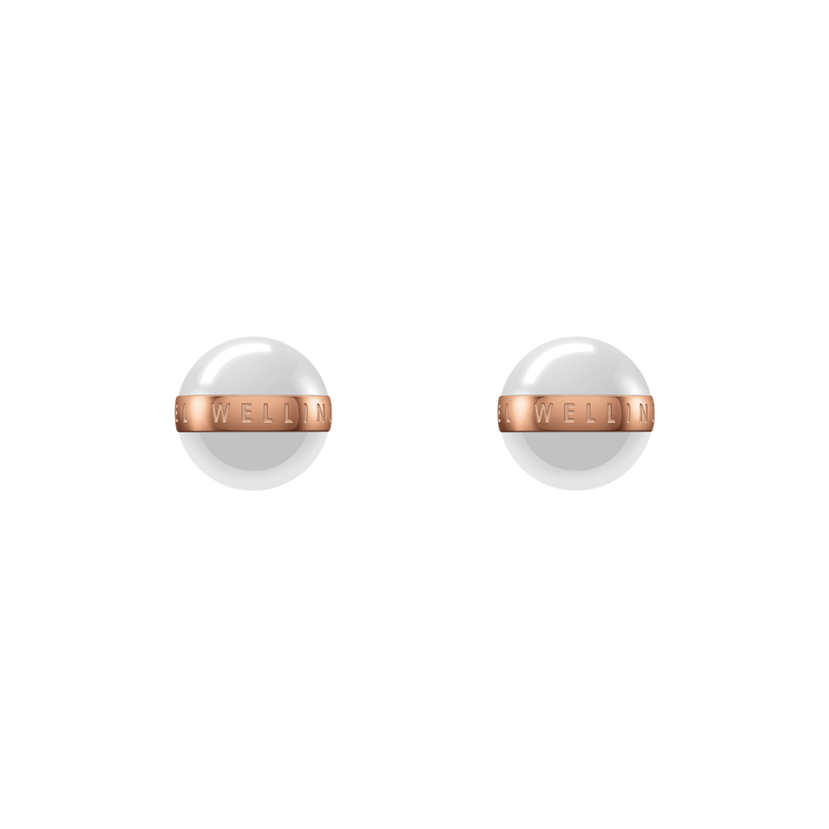 Aspiration Earrings Rose Gold Satin White