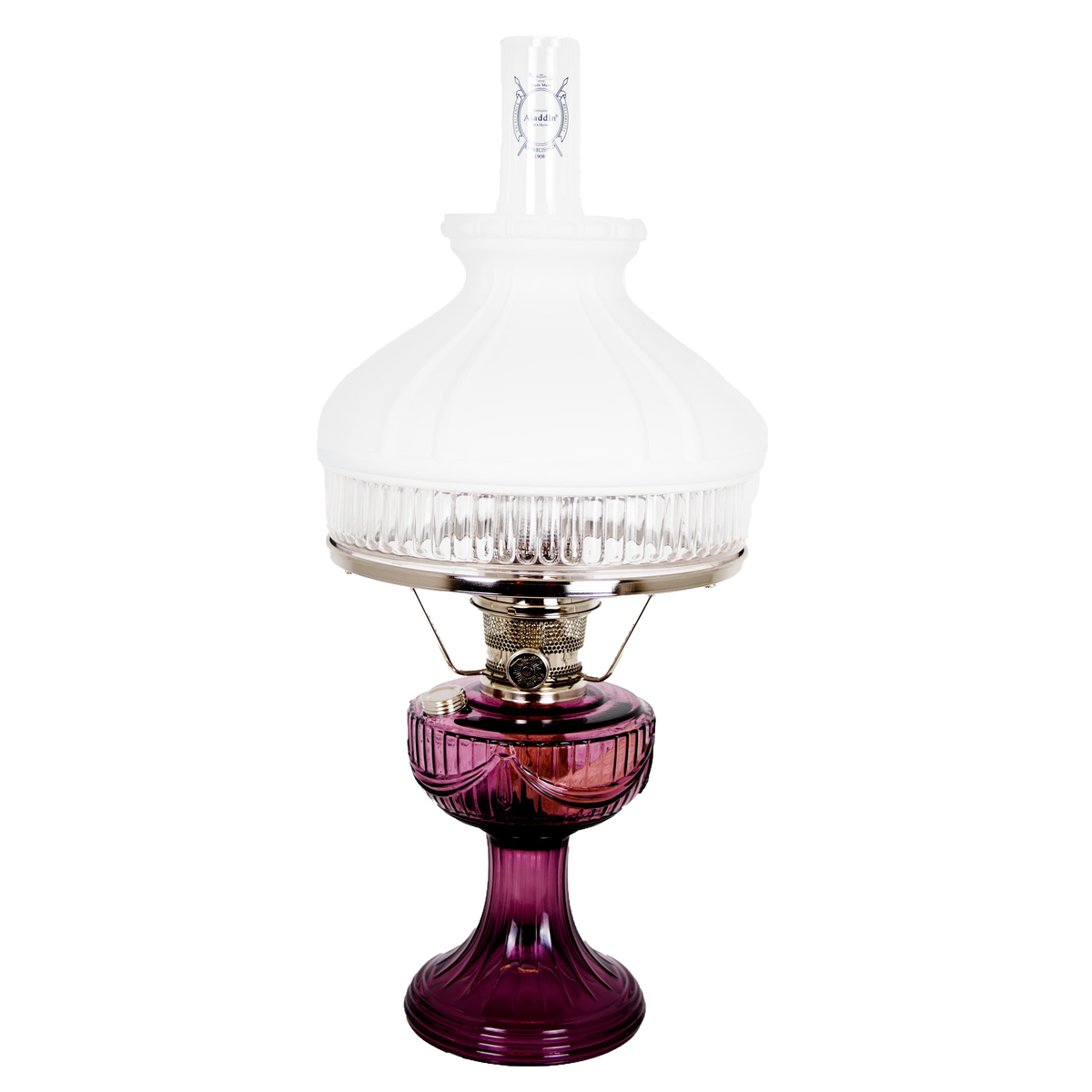 Aladdin Lincoln Drape Oil Lamp with White Top Shade