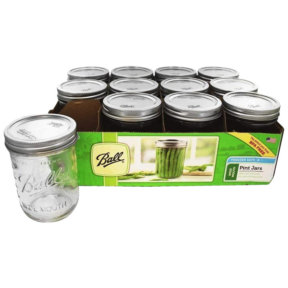 Ball Wide-Mouth Pint Canning Jars (12)