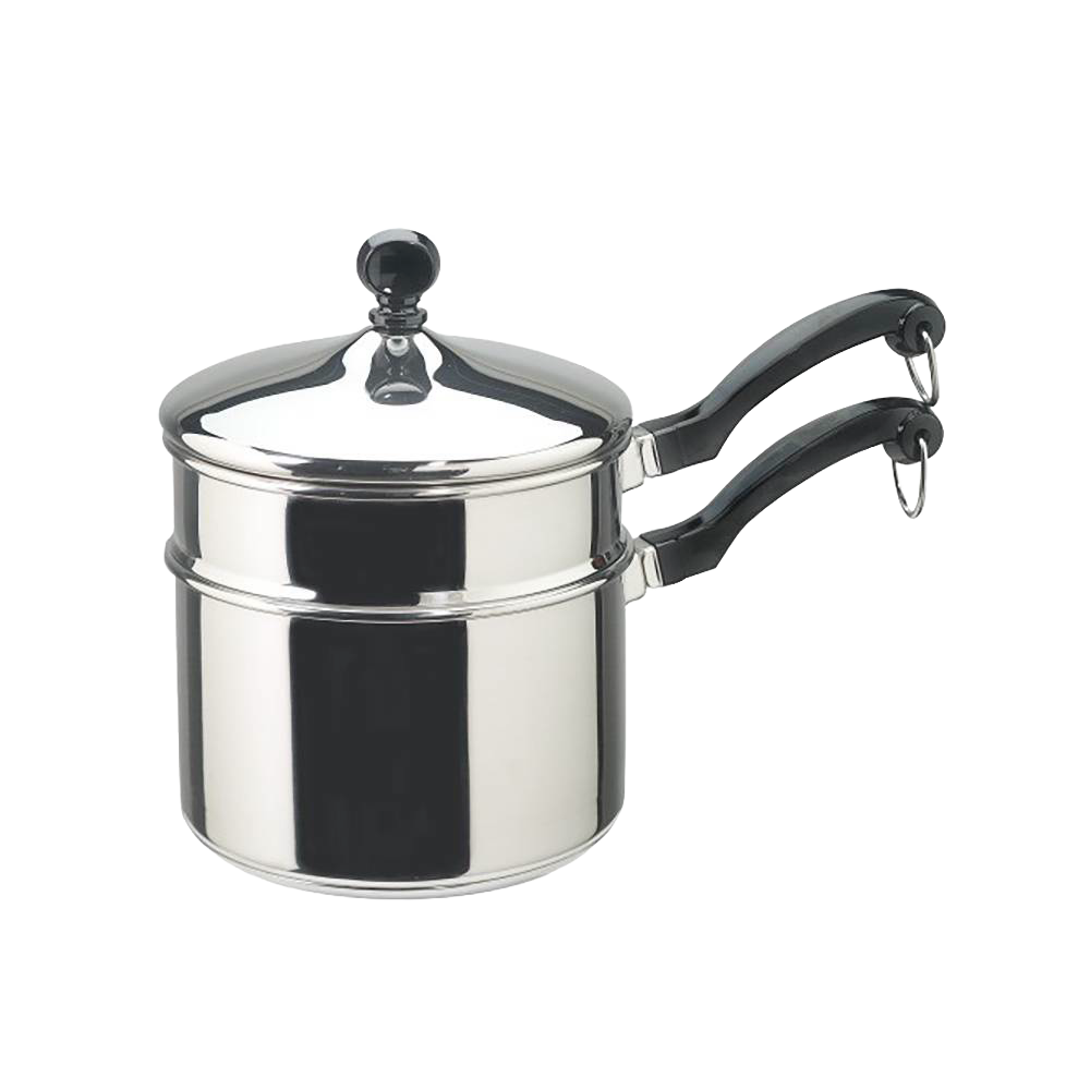 Farberware Classic Stainless Steel Covered Saucepan with Boiler 2 Qt