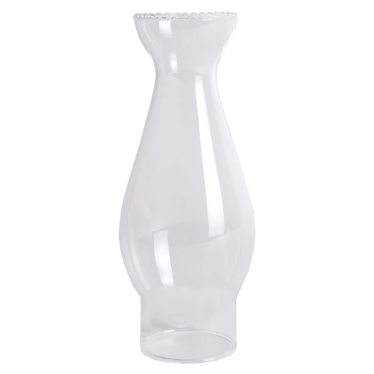 Clear Oil Lamp Crimp-Top Chimney - 2" base