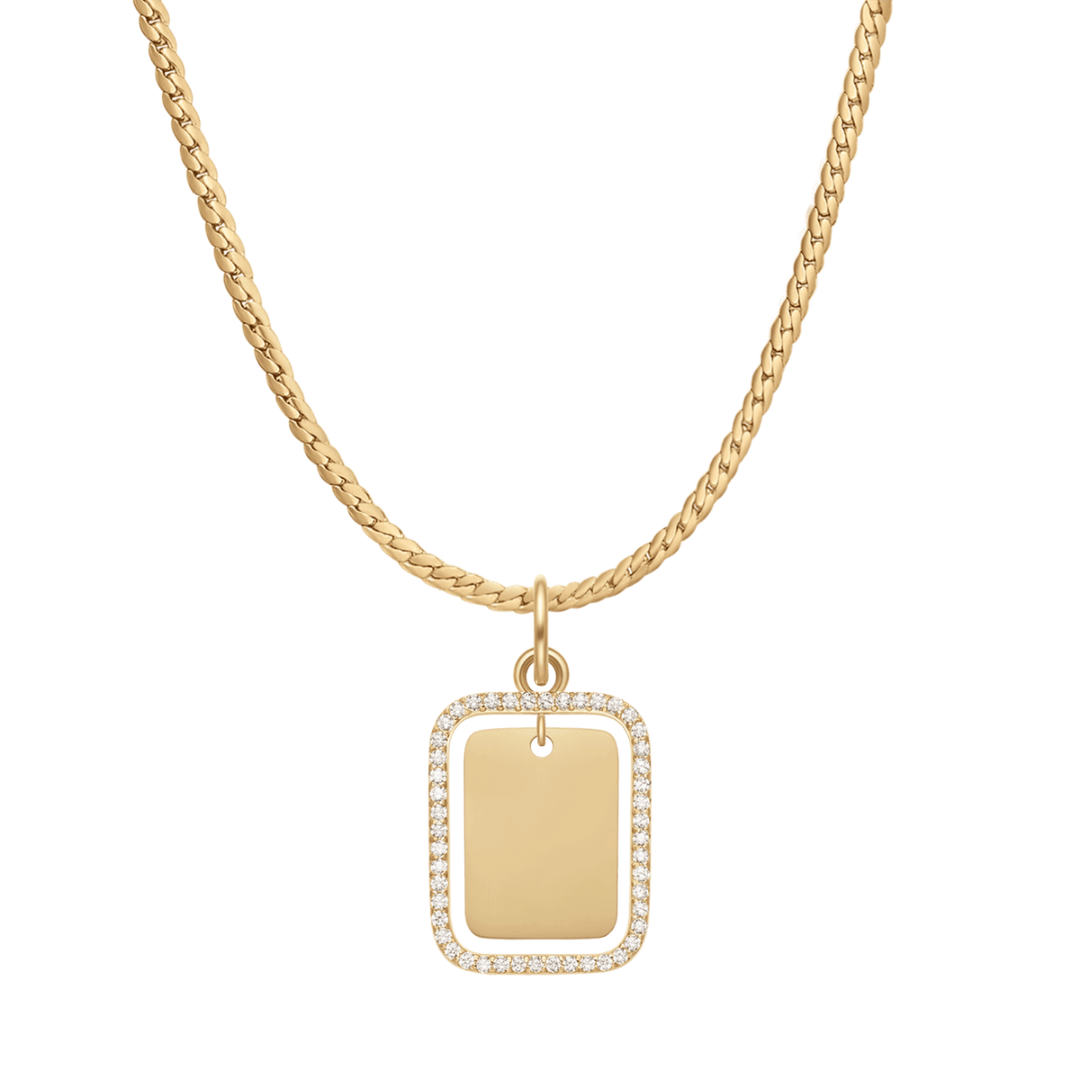 Rectangular Crystal Frame Pendant G