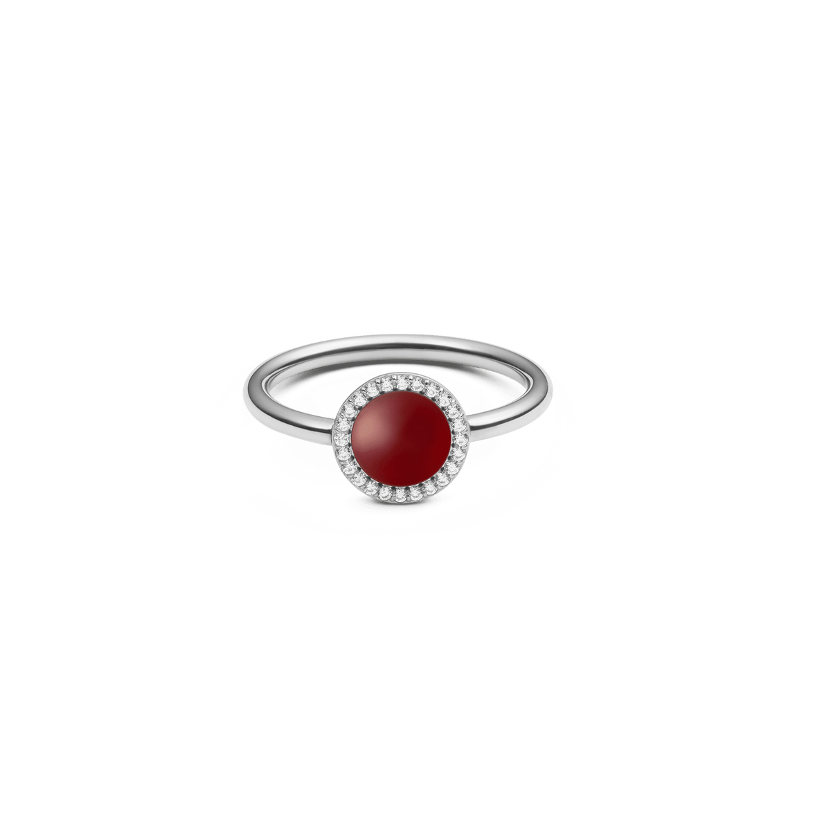 Audrey Ring  Red Agathe Silver