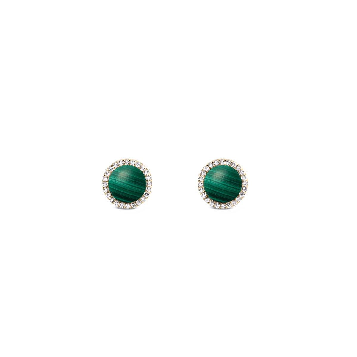 Audrey Earrings Malachite Gold
