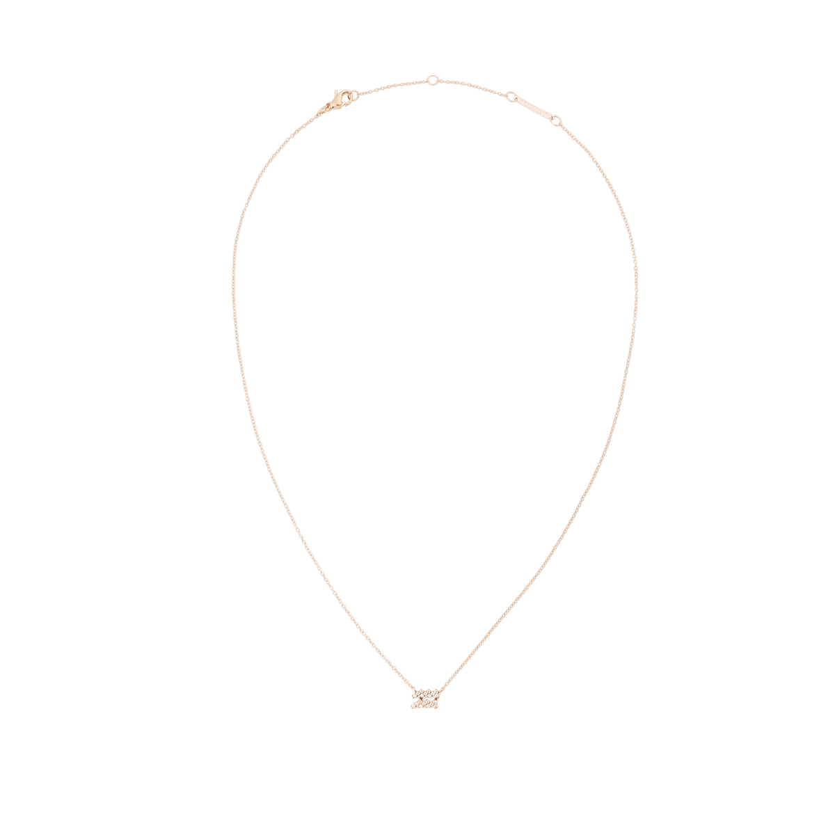 Crystal Zodiac Chain Necklace Rose Gold